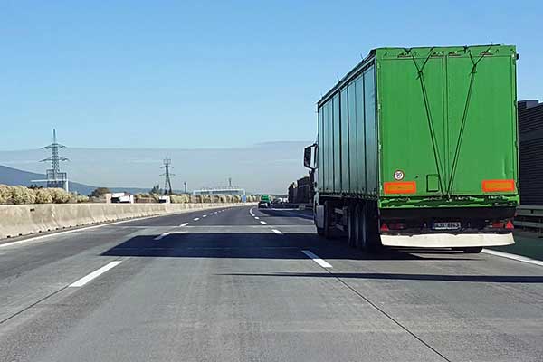 Freight truck on a highway