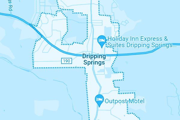 Map showing Dripping Springs