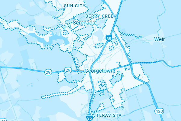 Map showing Georgetown